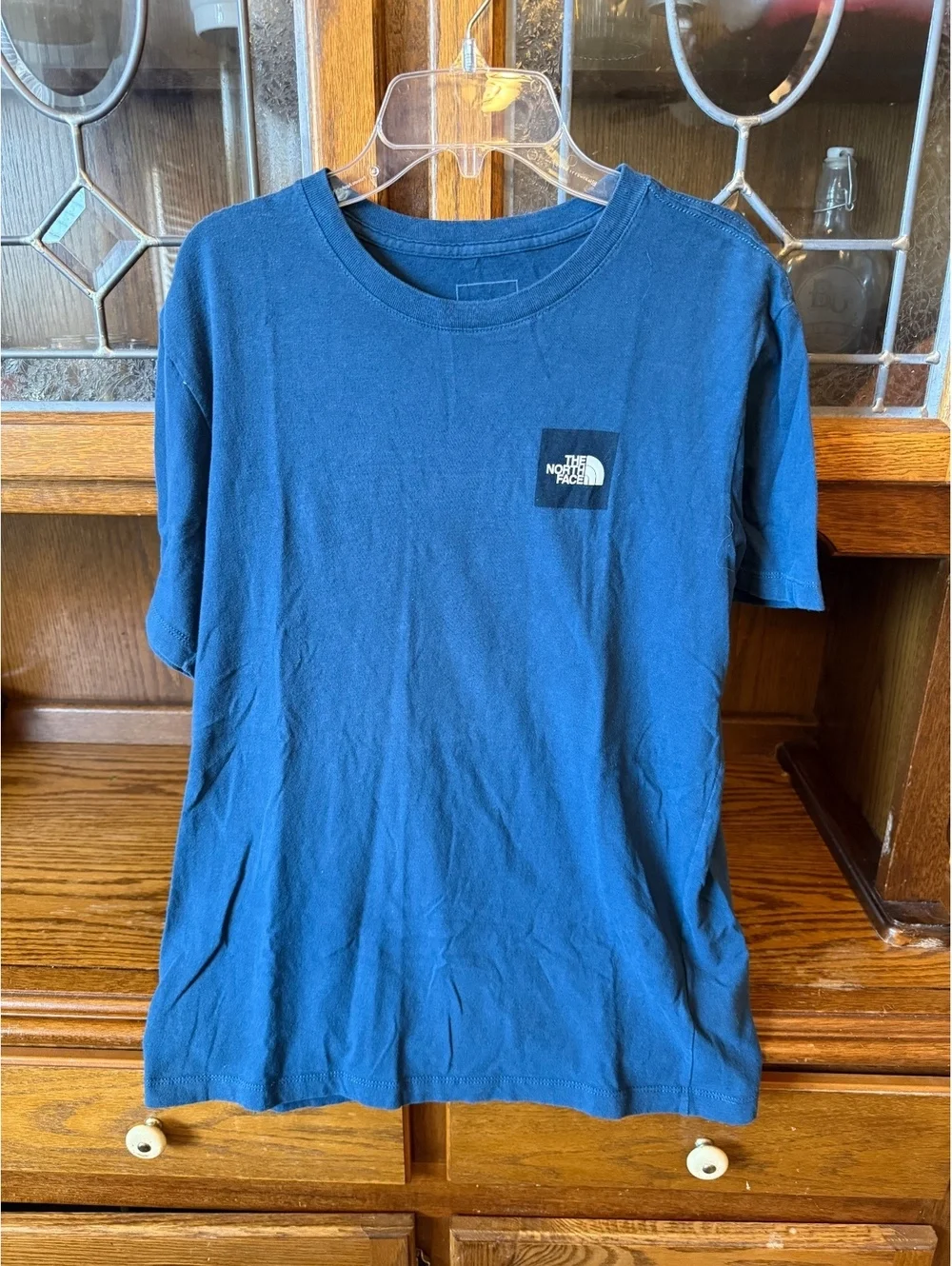 The North Face Men’s Box Logo T-Shirt Small Navy Blue Front & Back Print